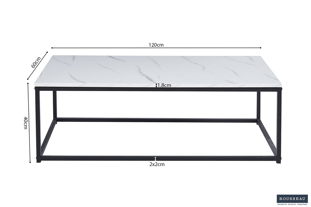 Rousseau Dallas Salontafel – MDF – Marmer Wit